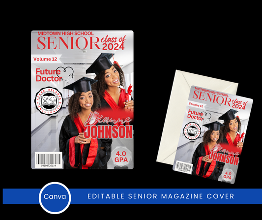 Graduation Magazine Editable Template Cover