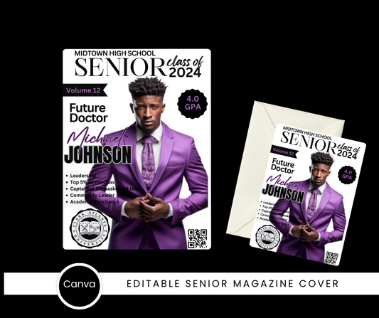 Graduation Magazine Editable Template Cover