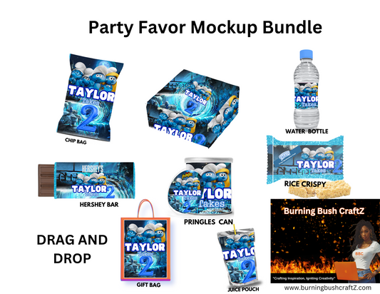 Smurf Party Favor Bundle - Editable