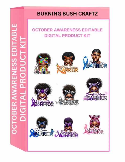 October Awareness Editable Digital Kit (34 Canva Designs)